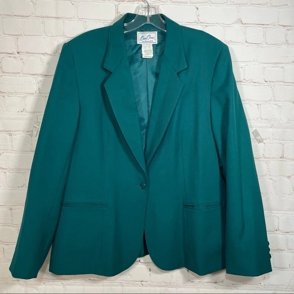 Vintage 70’s Levi Strauss & Co Bend Over Womens Green Polyester Blazer Size 18 - Picture 1 of 8